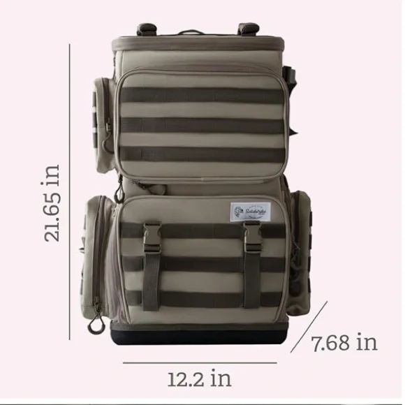 Modular Fishing Backpack with Solid Base. Cooler Bag, Rod & Net Holders. NWT
